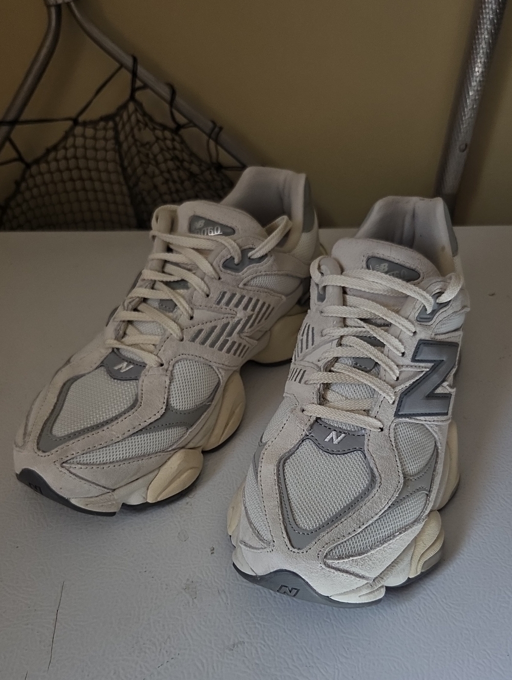 New Balance 9060 Men's Sneakers in Cream and Gray